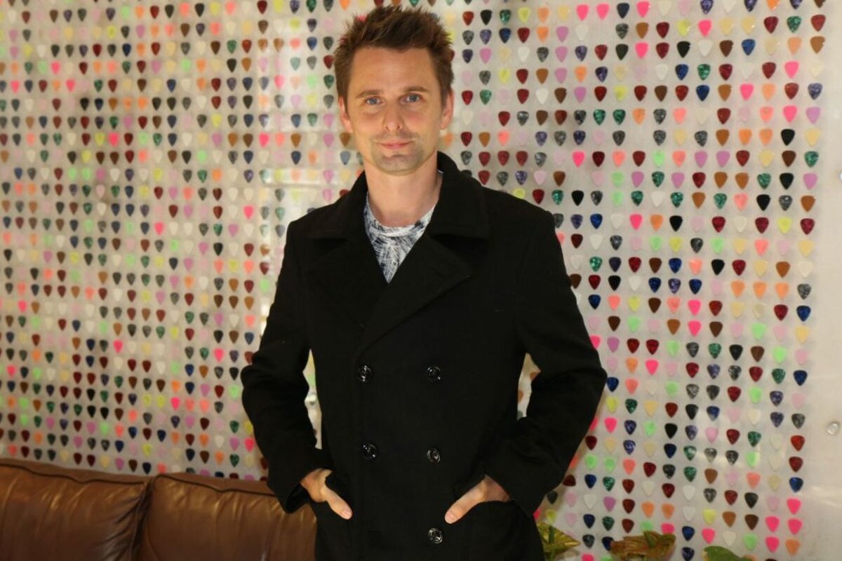 Matt Bellamy on the beach in Formentera