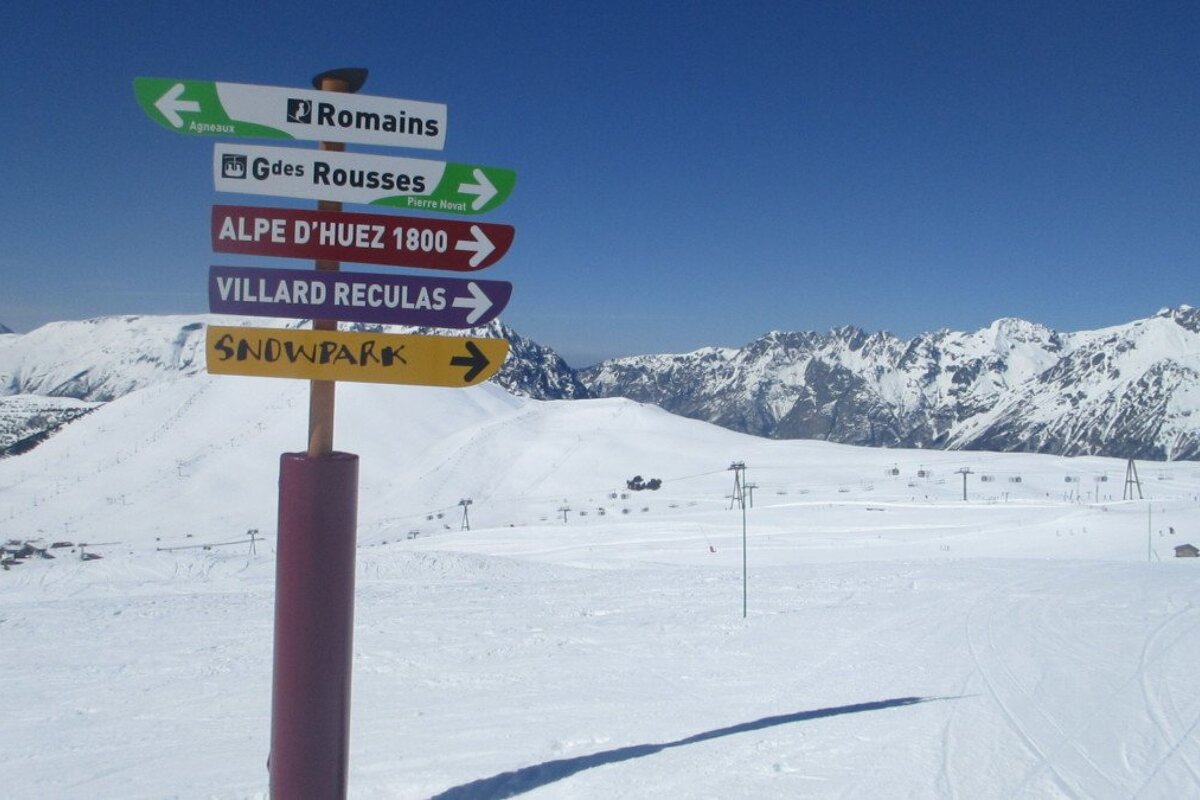 Beginner skiing in Alpe d'Huez 2018