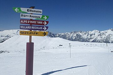 Beginner skiing in Alpe d'Huez 2018