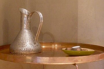 a side table in the spa at the cordee