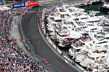 view of GP circuit & yachts from Amber Lounge, Monaco