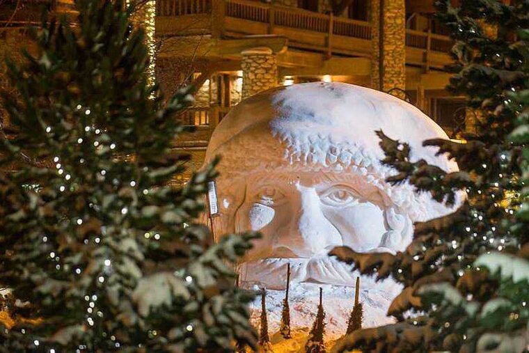 Giant Snow Scultpures in Val d'Isere