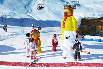 children in the snow garden in Tignes
