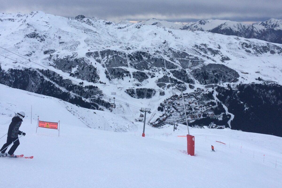 skiing on the pistes in meribel