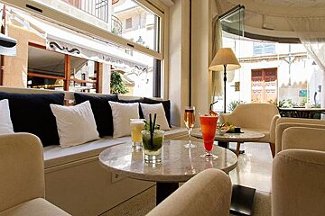 a smart interior in a restaurant in mallorca