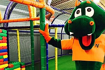 a dragon at royal kids indoor park in antibes