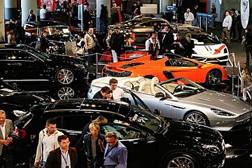 a room full of luxury super cars