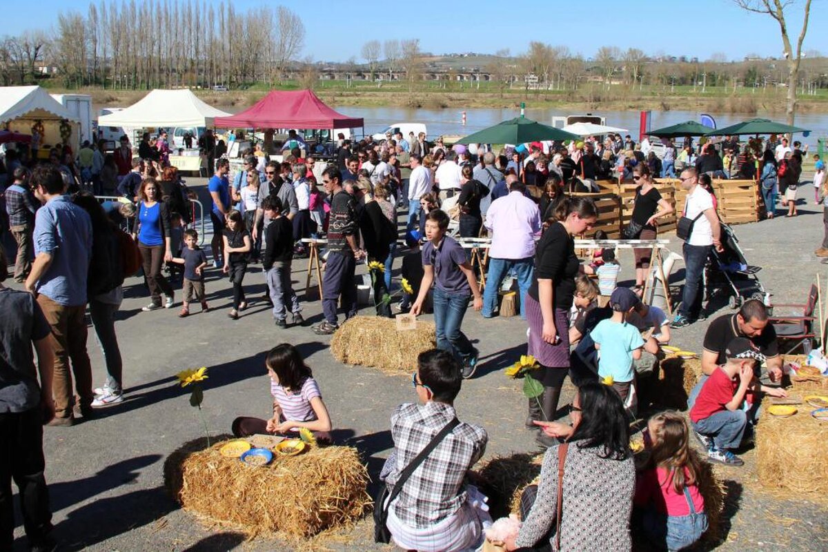 farm stalls situated by a river