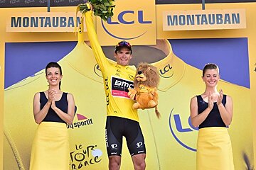 a cyclist in the yellow jersey of the tour de france
