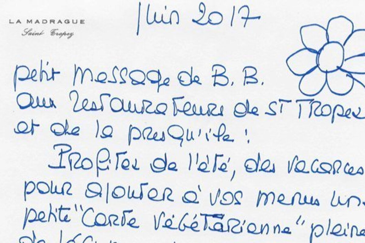 Bardot calls for vegan revolution in Saint Tropez