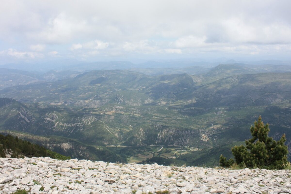 hills of provence in the distance from mont ventoux