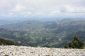 hills of provence in the distance from mont ventoux