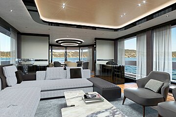 the interior of the superyacht GT115