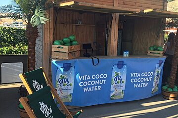 a stall for vita coco coconut water at port adriano mallorca