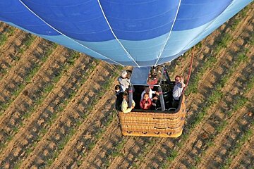 people in a hot air balloon