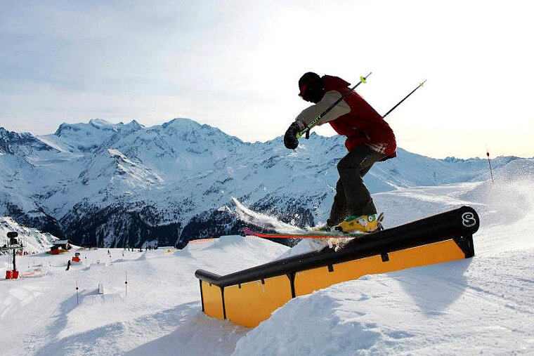 Verbier Snowpark Rails