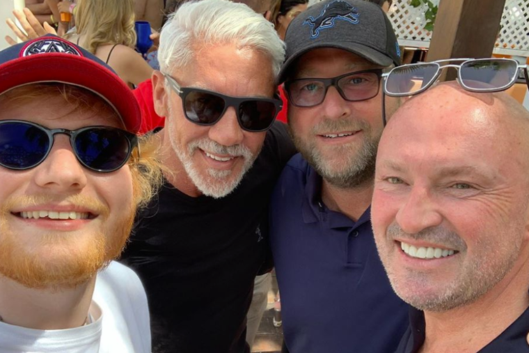 Ed Sheeran parties on the beach in Ibiza