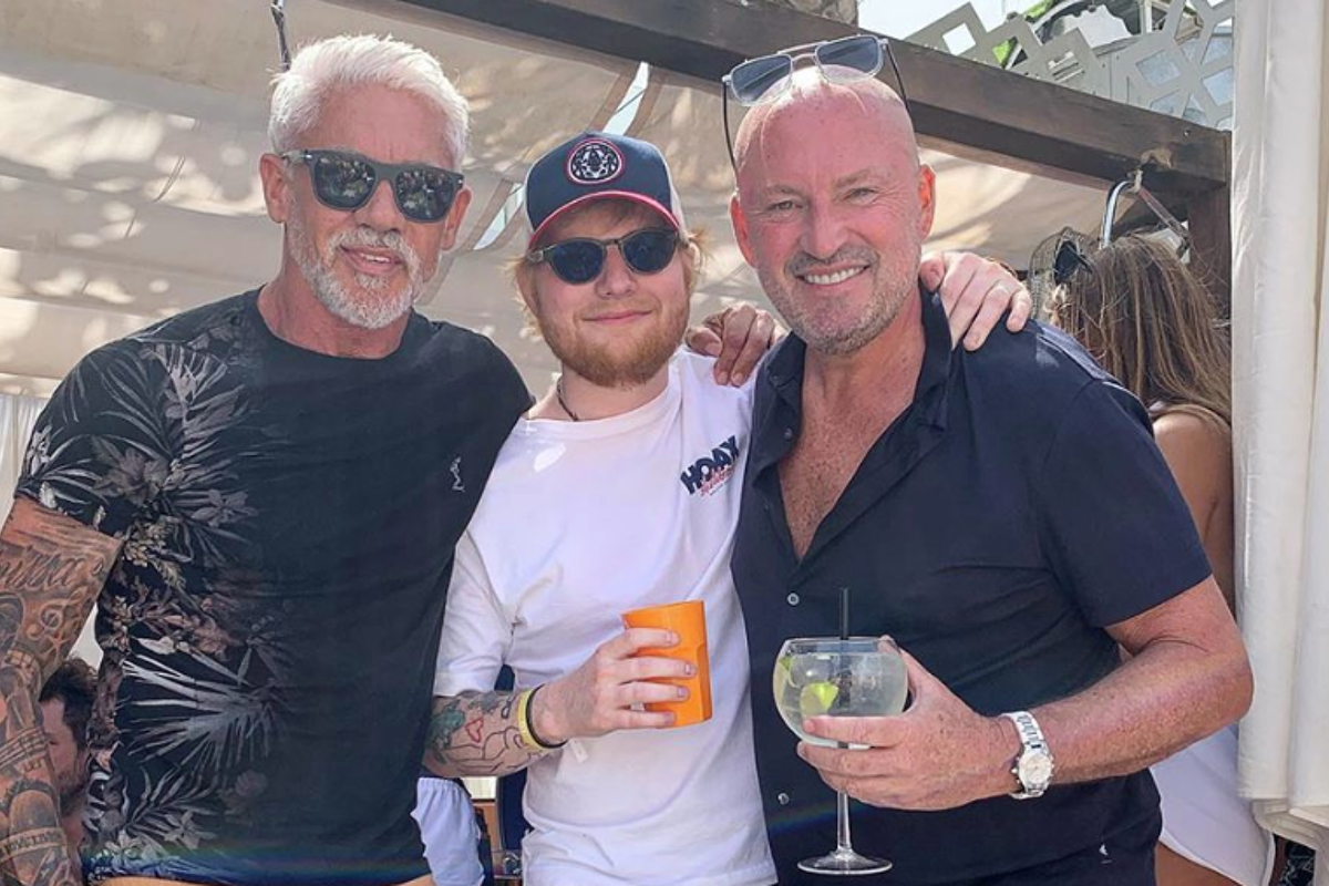 Ed Sheeran parties on the beach in Ibiza
