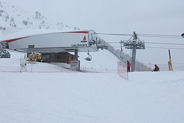 a chair lift that hasn't started operating yet