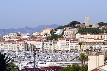 image of a town with a marina