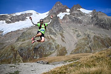 Runner on Trail du Petit St Bernard