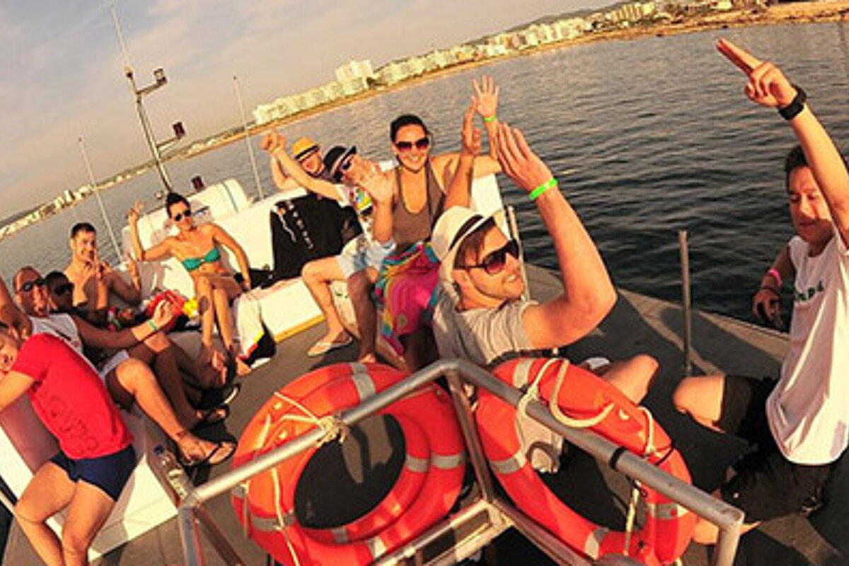 41 Party Boat from San Antonio by motor boat deck