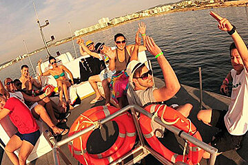 41 Party Boat from San Antonio by motor boat deck