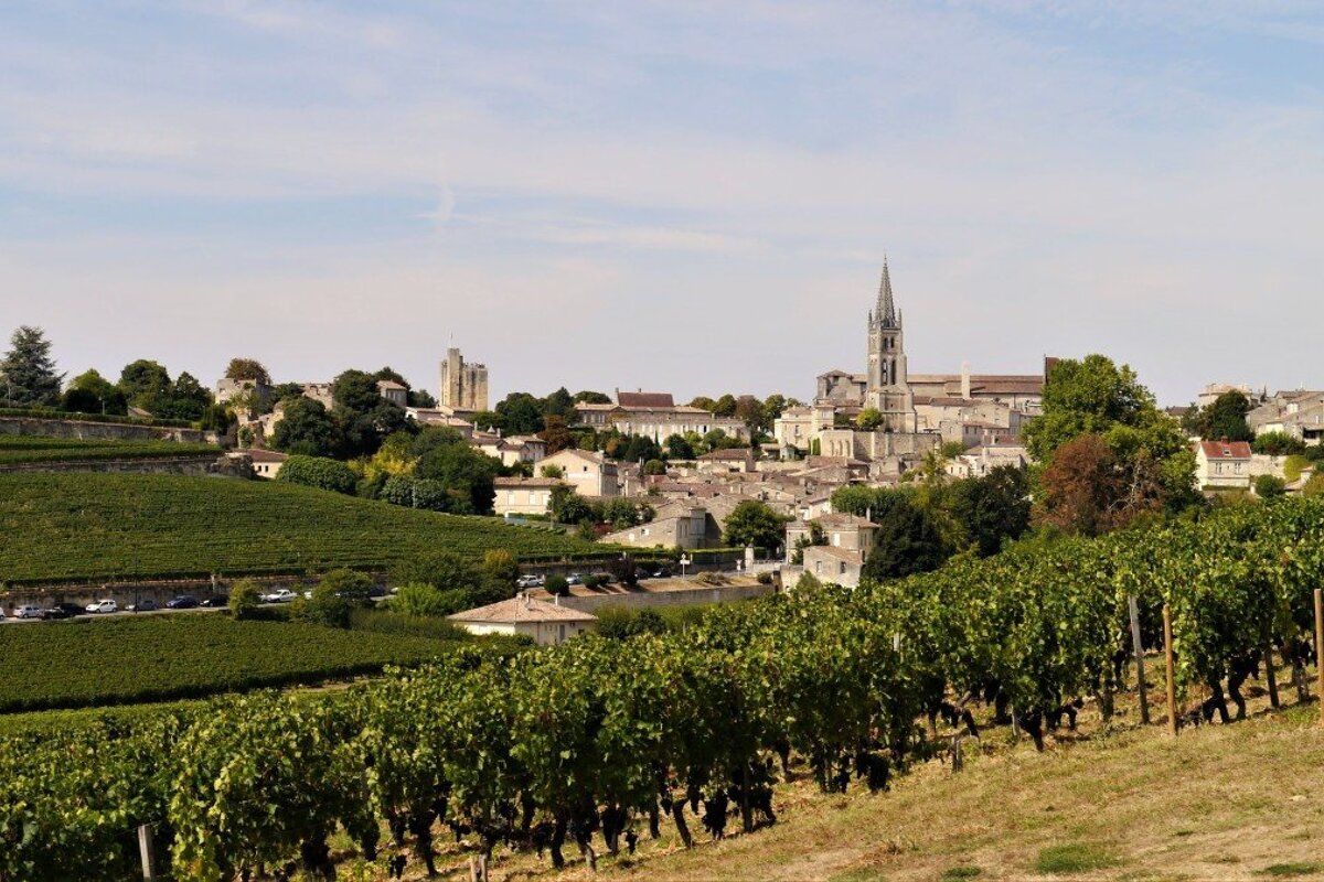View of st emilion from the wine train