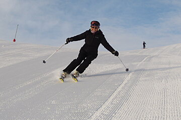 on-piste skiing, empty pistes and perfect corduroy