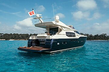 A boat with the words to escape on the back