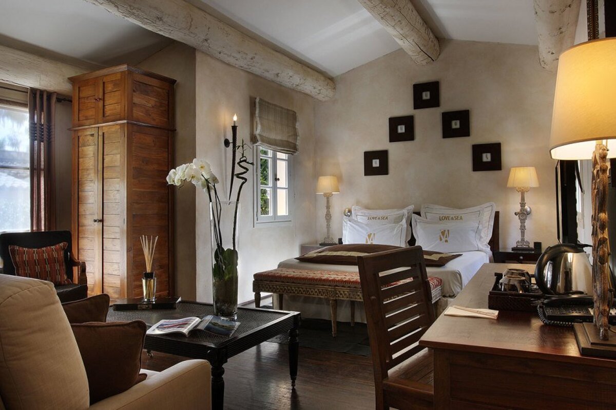 Saint Amour La Tartane Hotel, Saint Tropez double bedroom