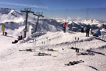 the view from a mountain top restaurant