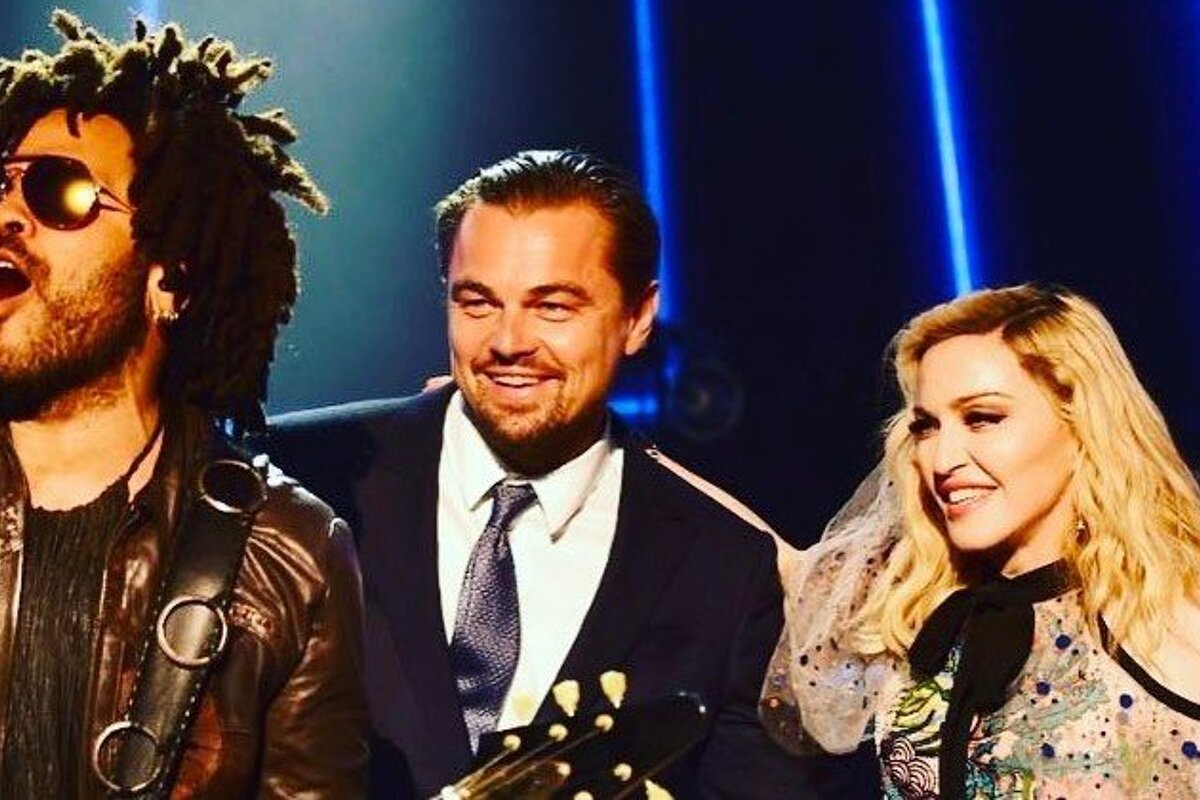 Lenny Kravitz, Leonardo Dicaprio & Madonna