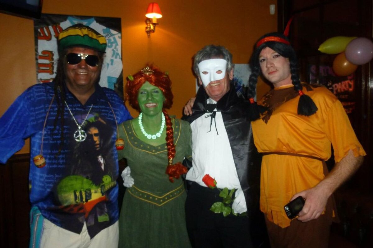 Fancy dress party at an apres ski bar in Chamonix
