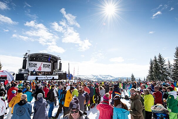 Crowd at the Rock the Pistes festival, Portes du Soleil