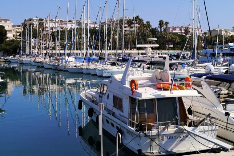 motor boats & yachts in port in cannes