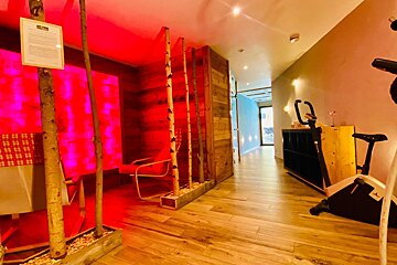 A room with a sign that says ' a ' on it