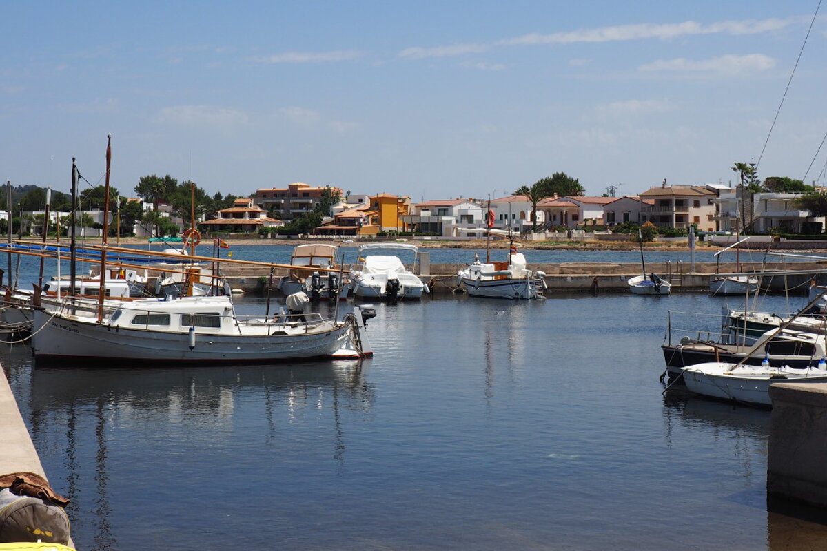 boats in a small marina in mallorca