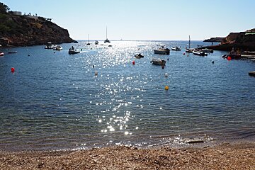 A view from a beach out to sea in south west ibiza