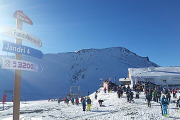 a sign on the glacier