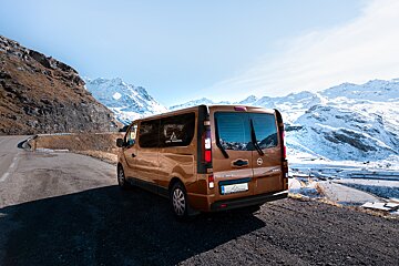 A van with the word opel on the back