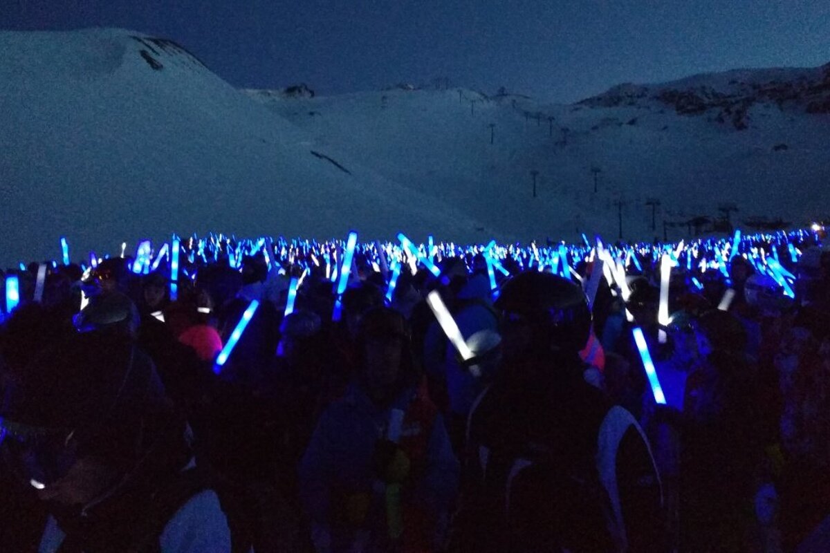 world record torchlit descent