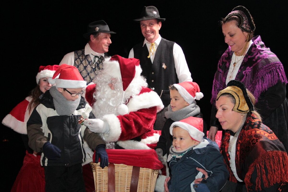 father Christmas giving out presents