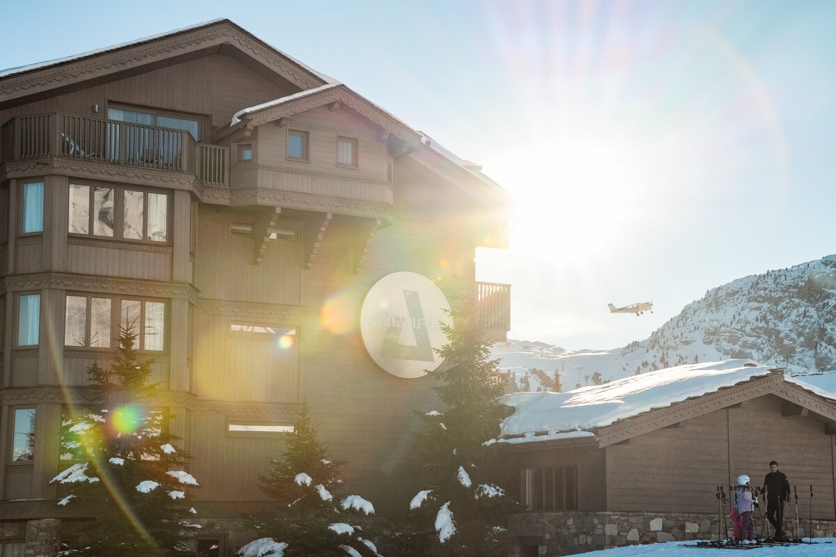 The letter a is on the side of a building