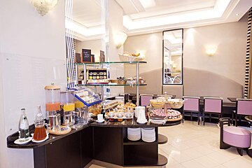 A buffet with a sign that says ' buffet ' on it