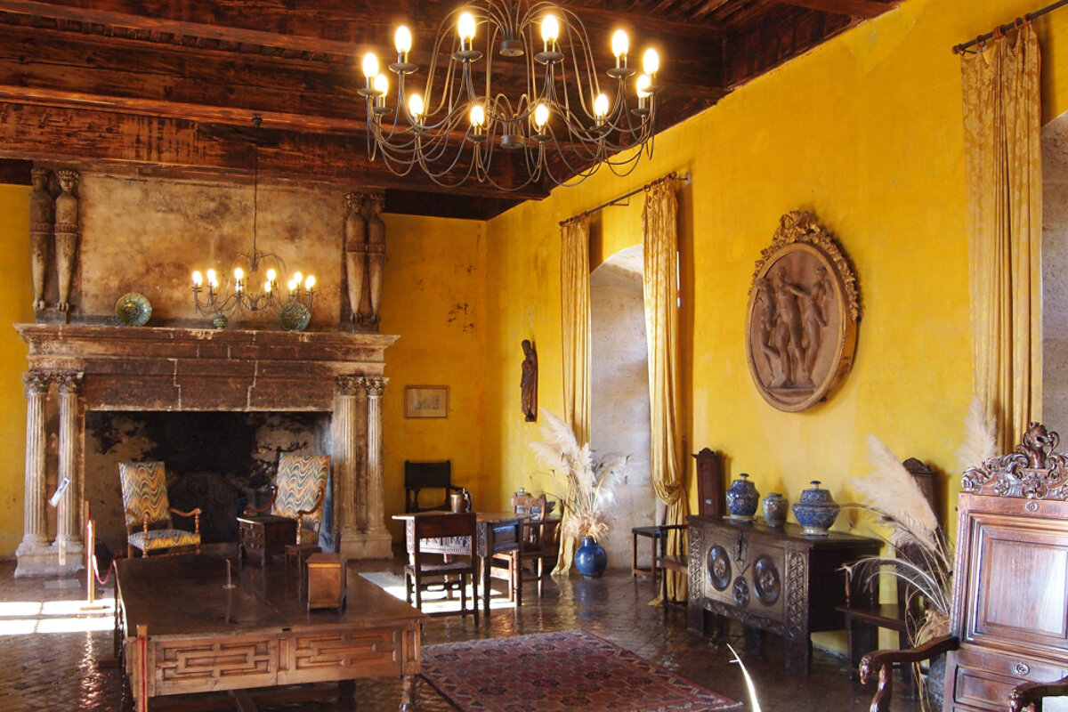 a medieval room in a chateau