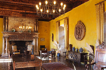 a medieval room in a chateau