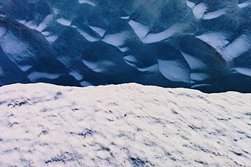 snow and ice at the mer de glace in chamonix