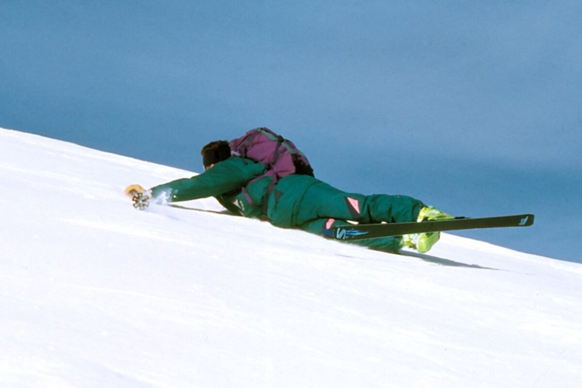 a skier falling