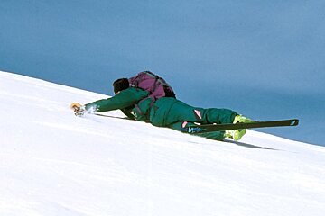 a skier falling